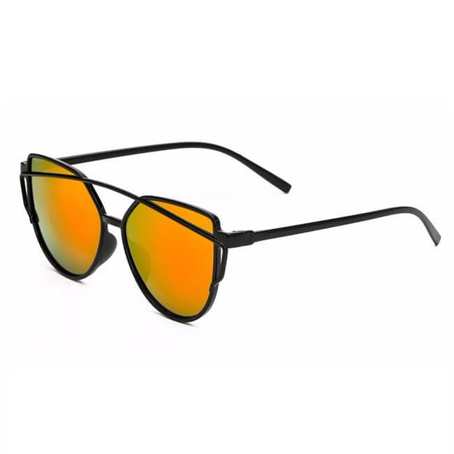 Retro solglasögon svart orange glas
