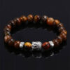 Handgjort karma armband buddha silver m. Brun agatesten