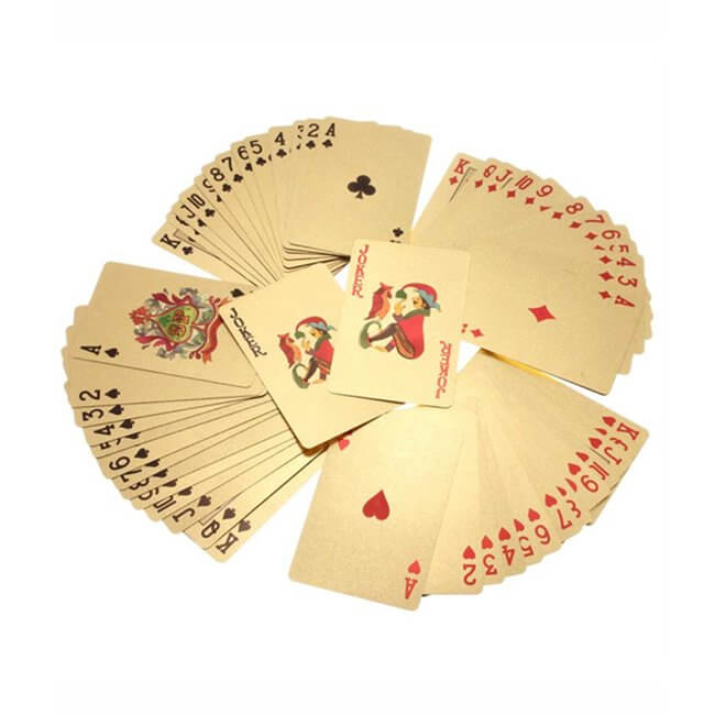 Guldpläterade spelkort poker kortlek i guld