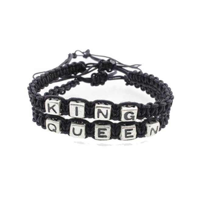 2-pack king queen gulliga armband för par