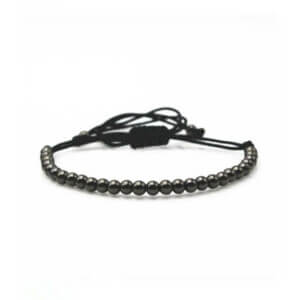Elegant och stilrent armband lux macrame kopparkulor (svart)