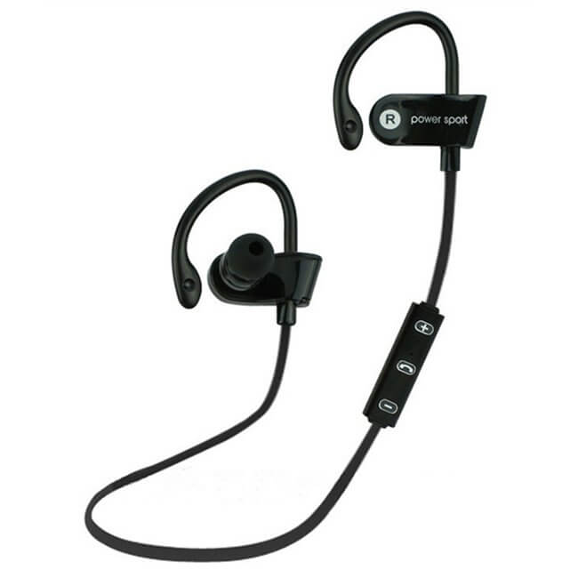 Svarta trådlösa bluetooth in-ear hörlurar träningshörlurar