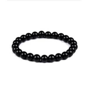 Handgjort armband naturliga svarta stenar