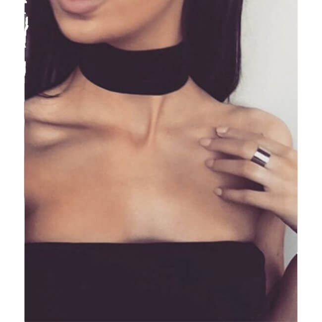 Trendigt halsband choker minimalistic casual band svart