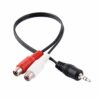 20cm Aux Till 2x Rca Stereo Ljudkabel Adapter