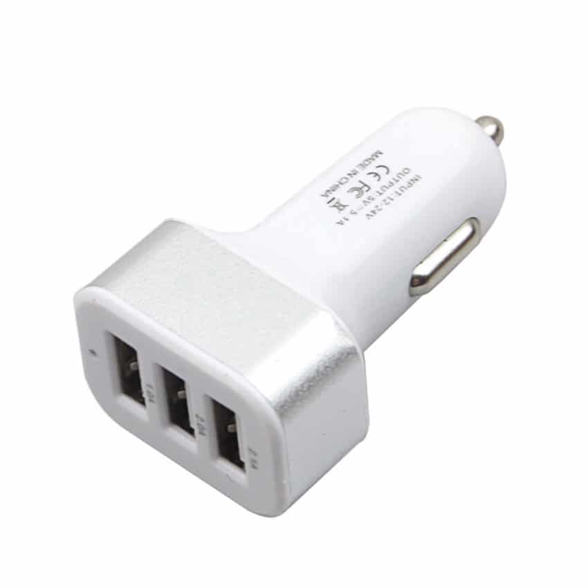 Universal billaddare med 3st usb 5. 1a mobilladdare bil