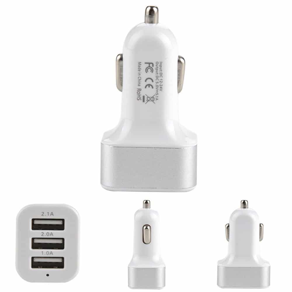Universal billaddare med 3st usb 5. 1a mobilladdare bil
