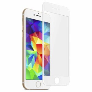 Iphone 6/6s skärmskydd kolfiber  härdat glas (vit)