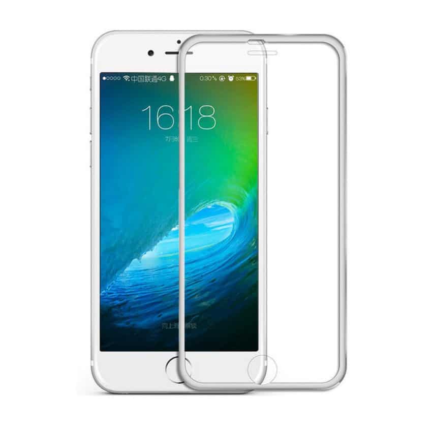 Iphone 7/8 hd skärmskydd härdat glas ram (silver)