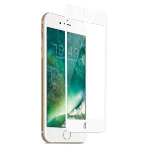 Iphone 7/8 skärmskydd kolfiber  härdat glas (vit)