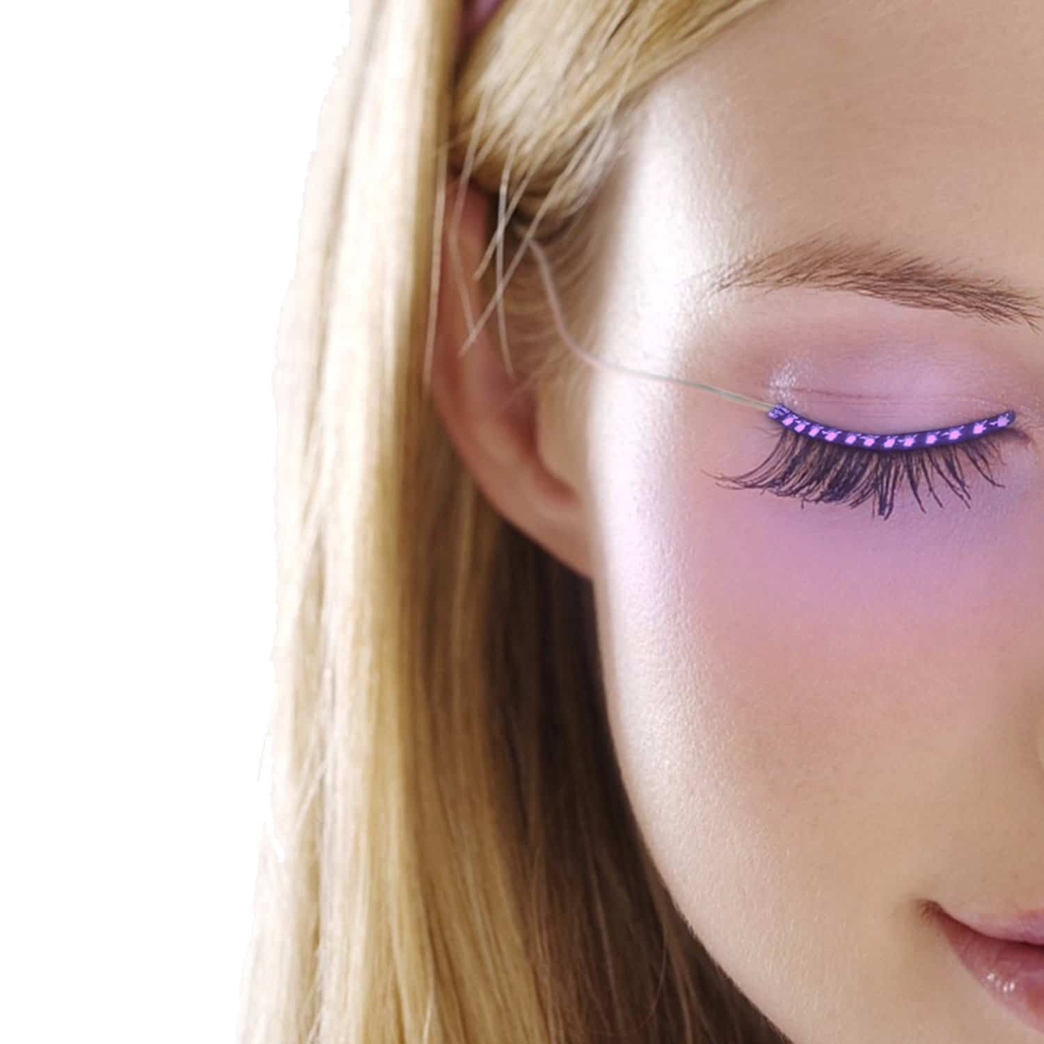 Led-lashes lysande ögonfransar fest maskerad (blå)