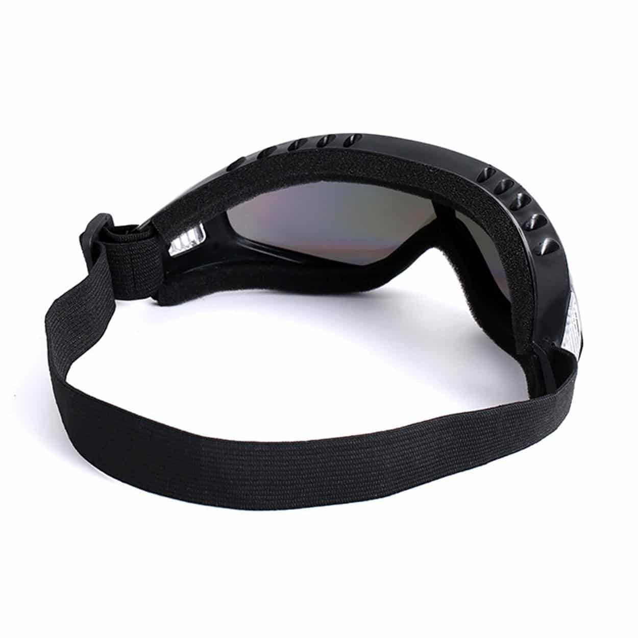 Svarta skidglasögon spegelglas regnbåge goggles mc mx uv-skydd