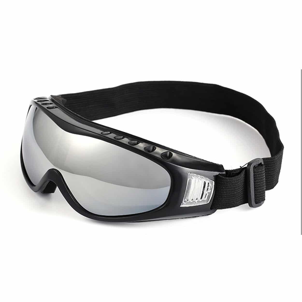 Svarta skidglasögon spegelglas regnbåge goggles mc mx uv-skydd