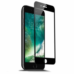 Iphone 8 Plus Hd Skärmskydd Kolfiber Härdat Glas Svart