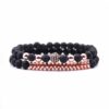 Handgjort Armband Set Svart Lavasten Roseguld