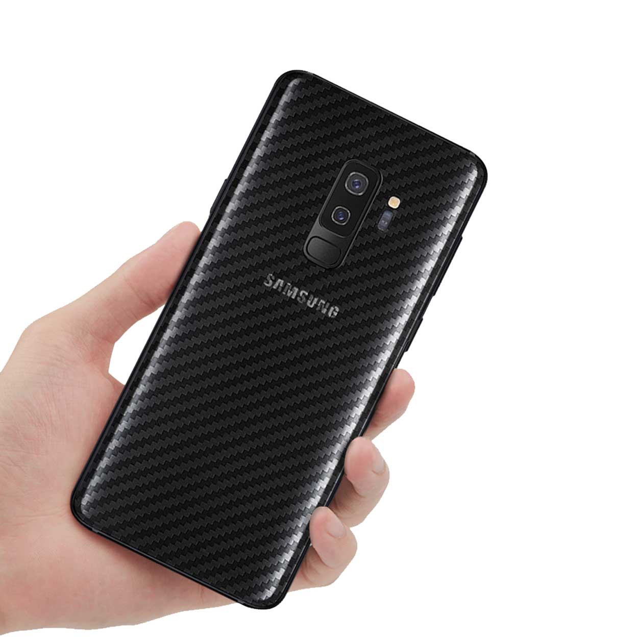 Galaxy s9 kolfiber vinyl skin wrap baksida