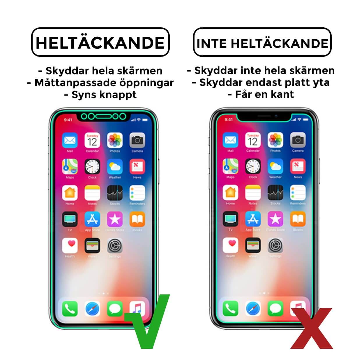 Heltäckande iphone x skärmskydd nanoedge skyddsplast