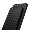 Iphone 7 8 plus mobilskal flätat svart läder skinn