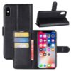 Iphone X Plånboksfodral Svart Läder Skinn Fodral