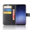 Samsung galaxy s8 plånboksfodral svart läder skinn fodral