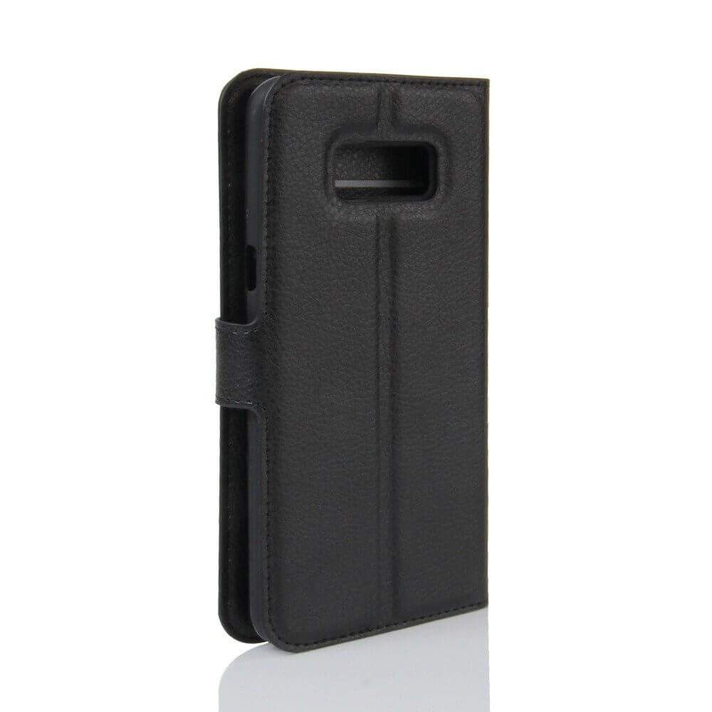 Samsung galaxy s8 plånboksfodral svart läder skinn fodral