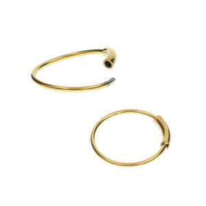 2-pack guld fake piercing öron läpp näsring septum läppring