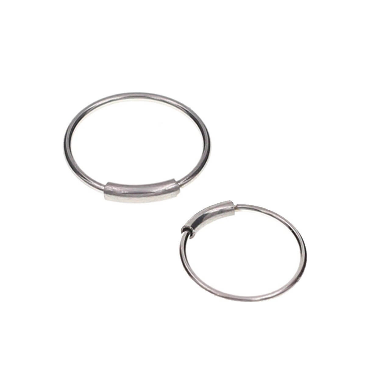 2-pack silver fake piercing öron läpp näsring septum läppring