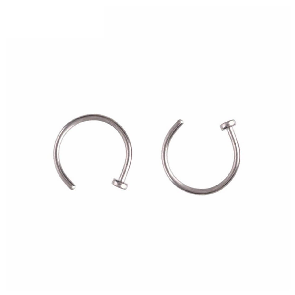 2-pack silver fake piercing läpp näsring septum läppring utan hål