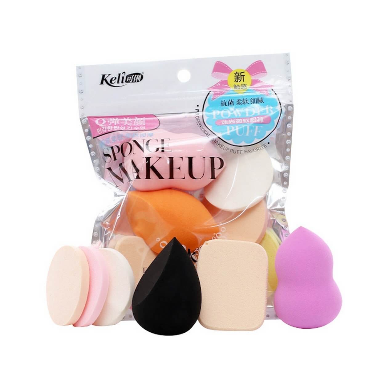 6-pack k-beauty koreansk sminksvamp makeup beauty blender puderpuff