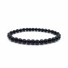 Handgjort Armband 6mm Svarta Stenar Stenpärlor