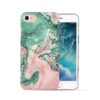 Iphone 7 8 Plus Mobilskal Rosa Grön Färgad Marmor Färgstänk