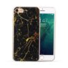 Iphone 7 8 Plus Mobilskal Svart Marmor Guldstänk Guld
