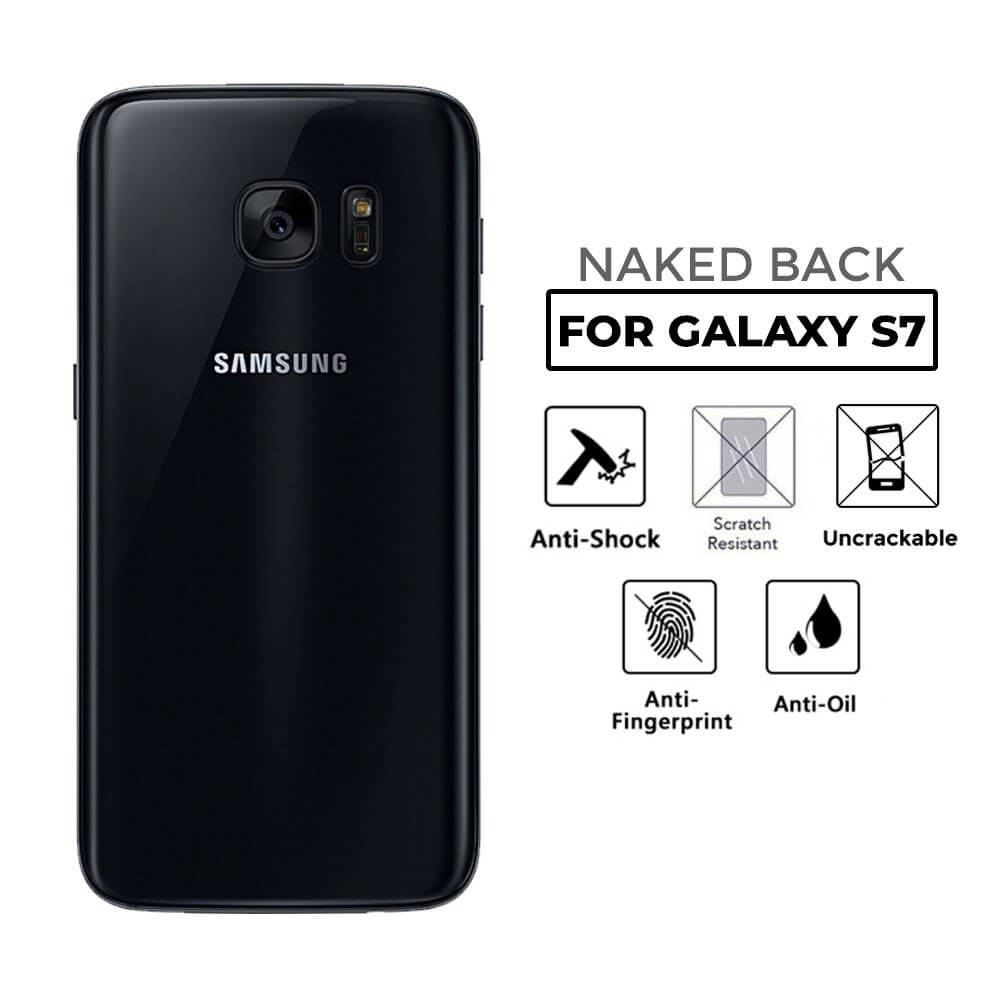 Galaxy s7 genomskinlig vinyl skin wrap baksida