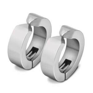2-pack silver fake piercing öron stor ring örhänge fakepiercing
