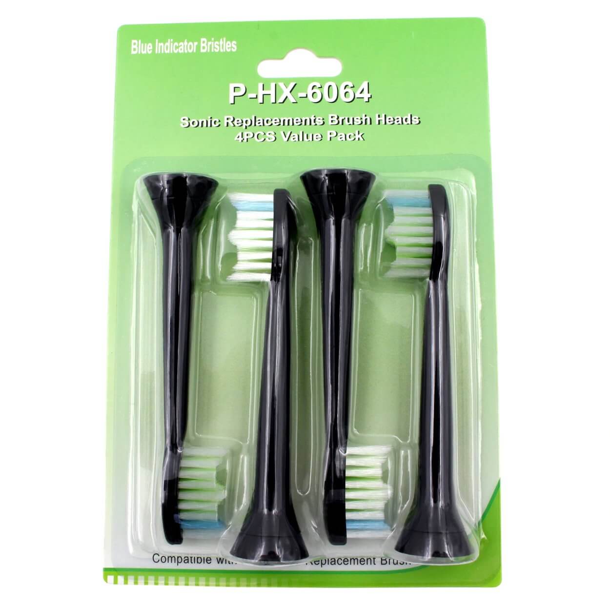 4-pack philips sonicare hx6064 kompatibla tandborsthuvud svart