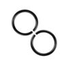 2-pack Svart Fake Piercing Öron Läpp Näsring Septum Läppring