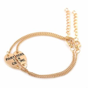 Tvådelat partners in crime armband guld