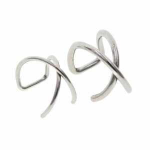 2-pack Fake Helix Piercing Öron Örhänge Ear Cuff Utan Hål Silver