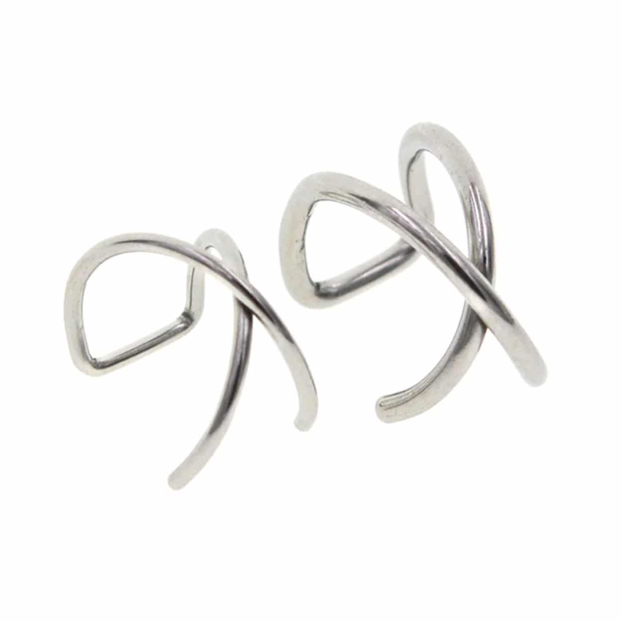 2-pack fake helix piercing öron örhänge ear cuff utan hål silver