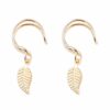 2-pack fake helix piercing öron örhänge ear cuff med fjäder guld