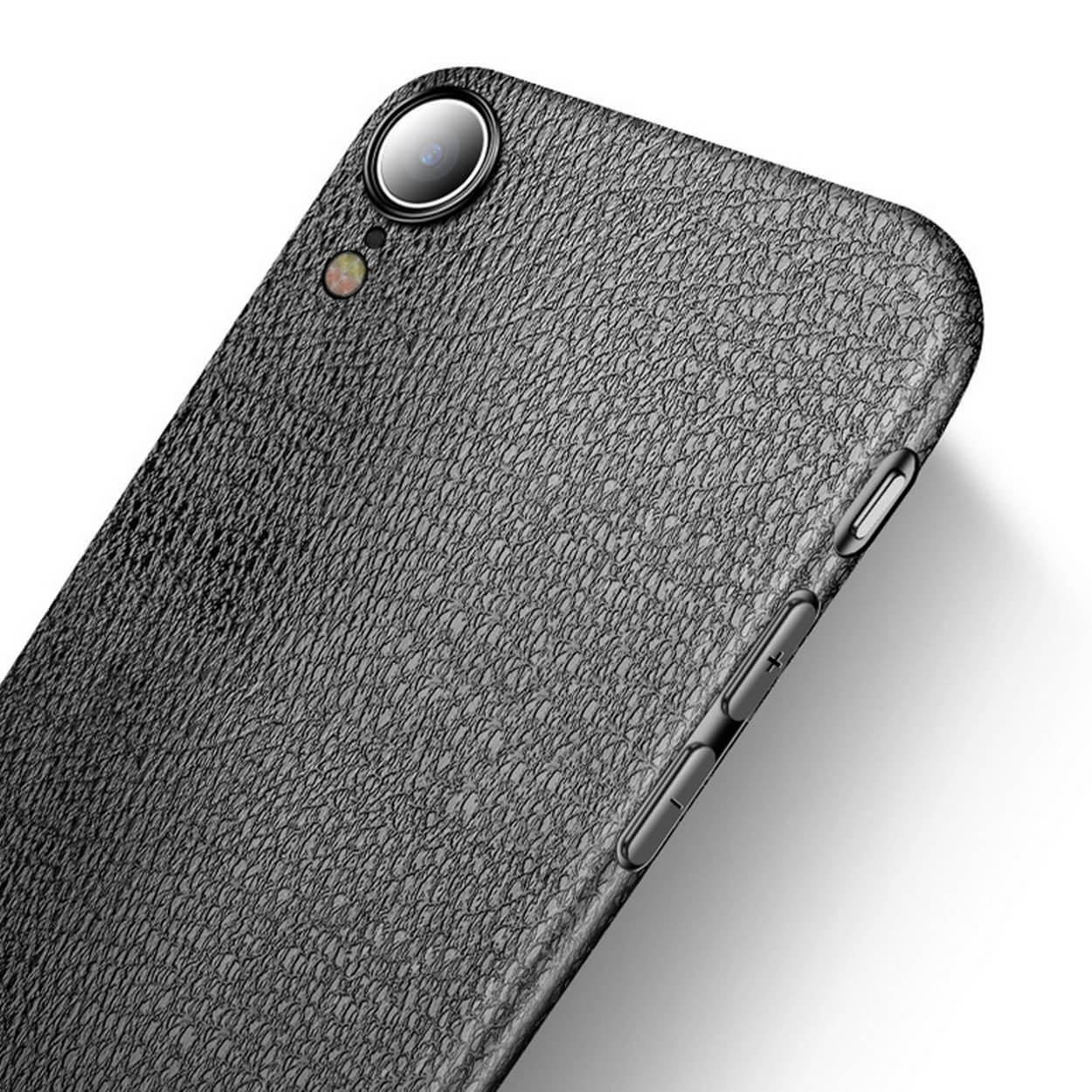 Iphone xr mobilskal svart läder skinn