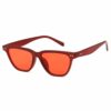 Röda Retro Wayfarer Solglasögon Rött Glas