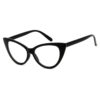 Svarta Retro Cateye Glasögon Klarglas Klart Glas Utan Styrka