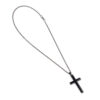 Halsband Kedja Med Stort Kors (svart)