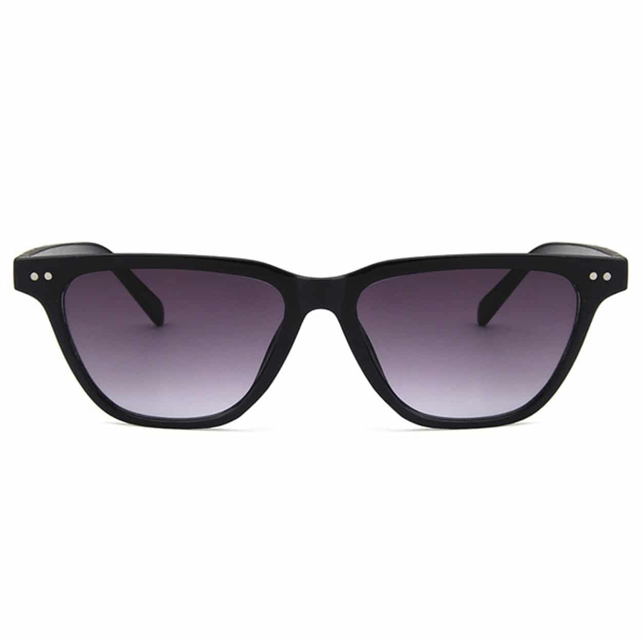 Svarta retro wayfarer solglasögon mörkt glas