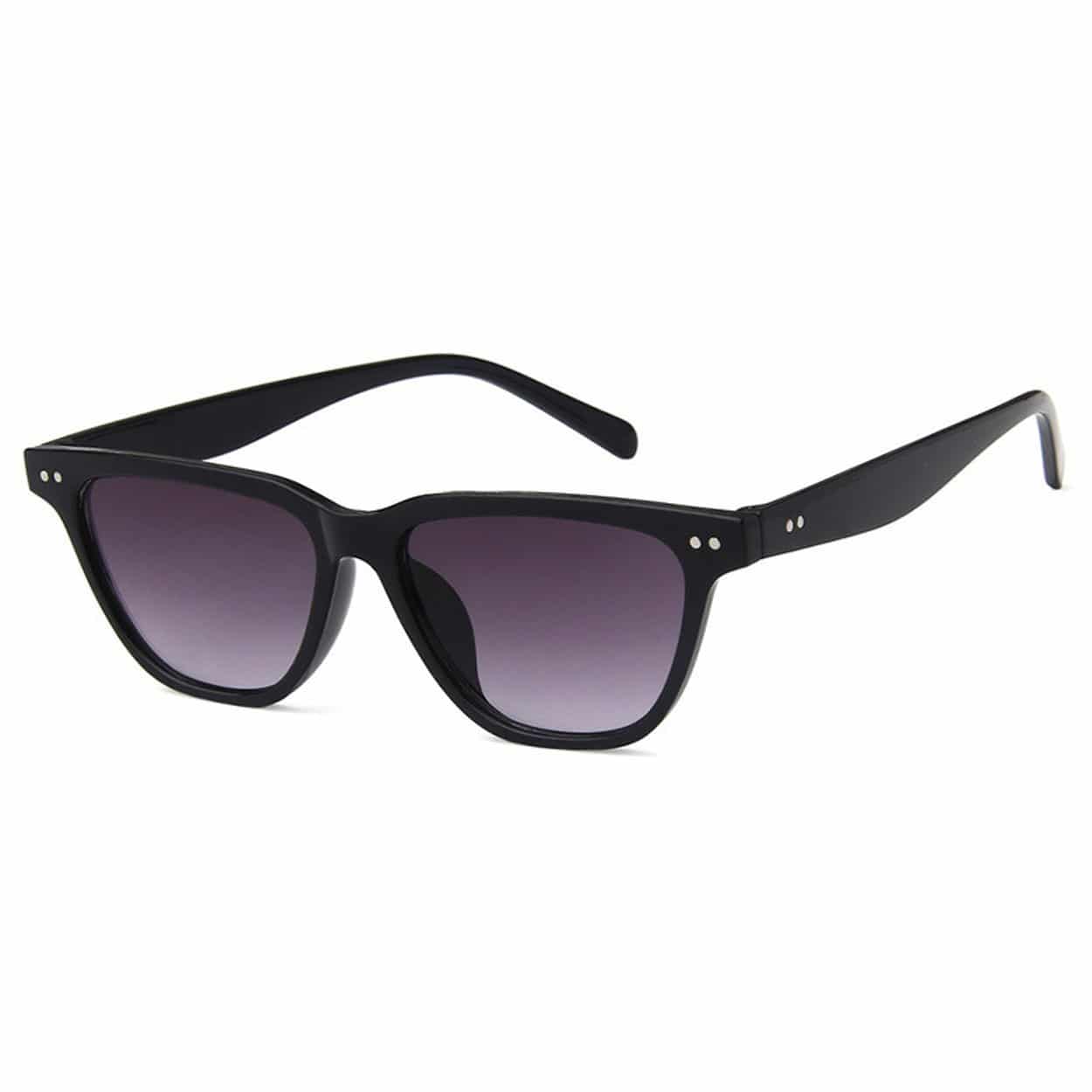 Svarta retro wayfarer solglasögon mörkt glas