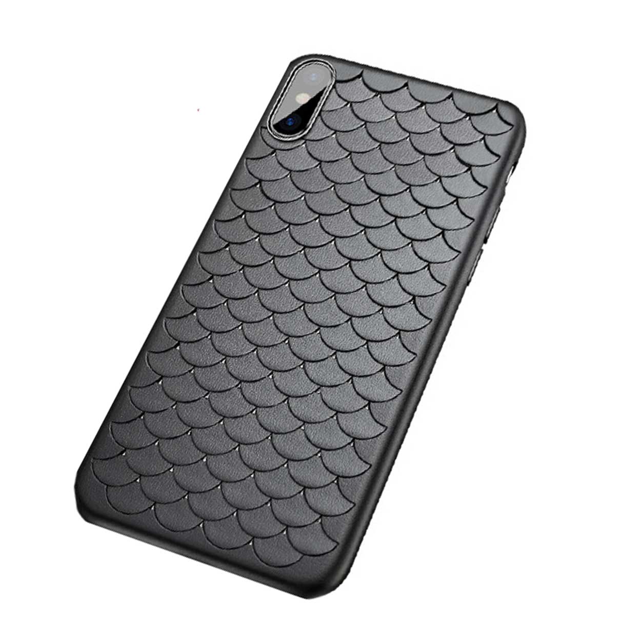 Iphone 7 8 mobilskal flätat svart läder skinn