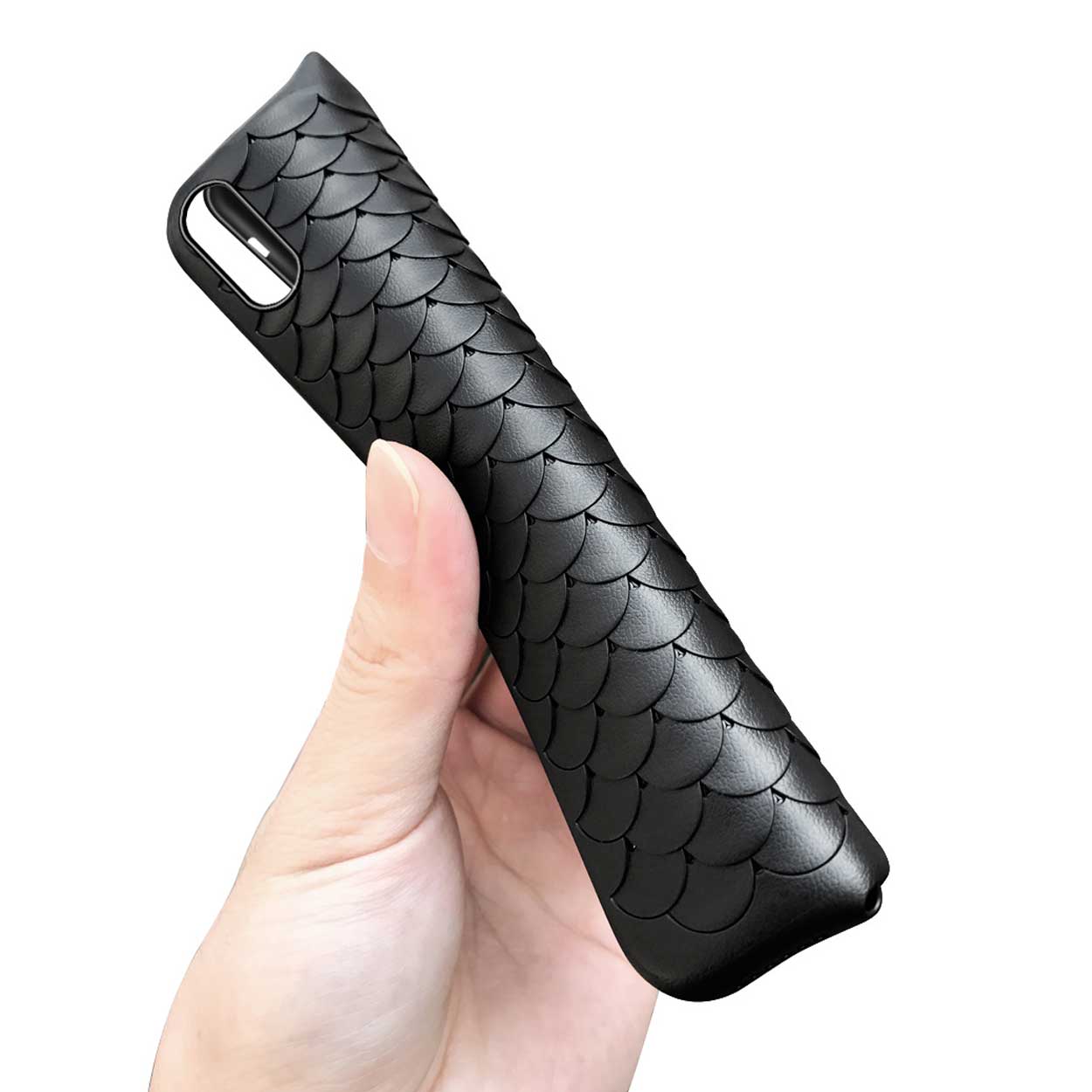 Iphone 7 8 mobilskal flätat svart läder skinn