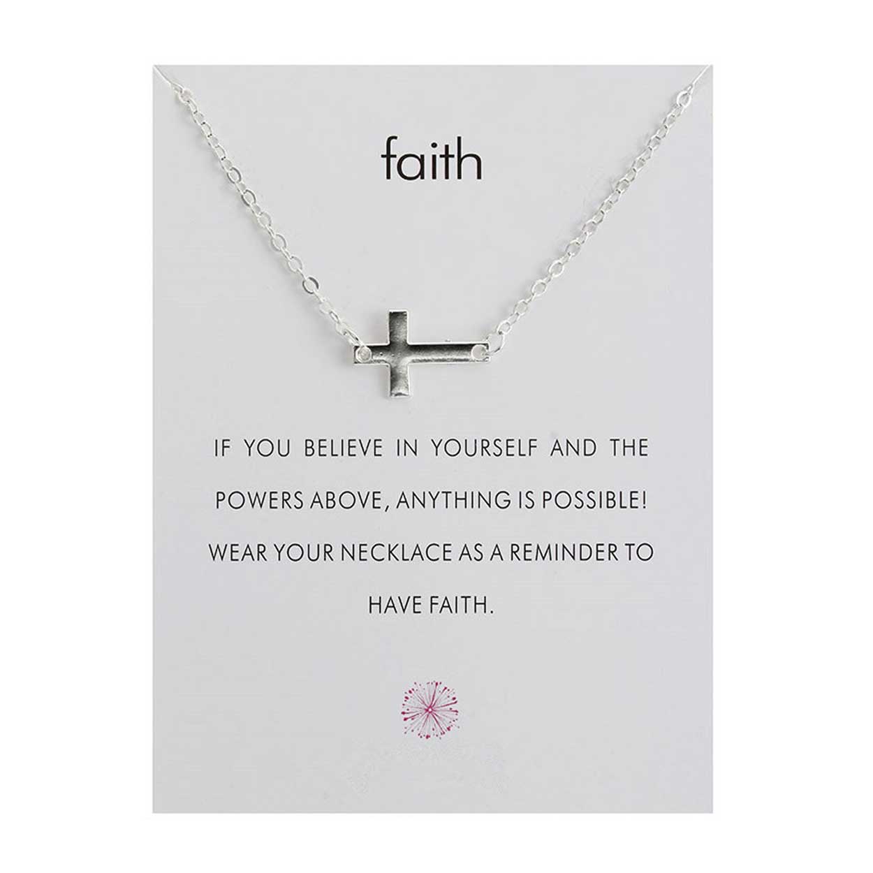 Smycke med budskap halsband med kors faith silver