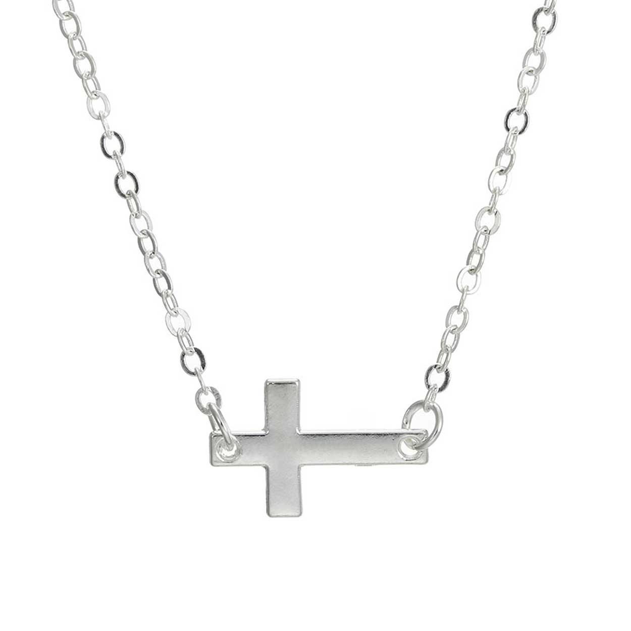 Smycke med budskap halsband med kors faith silver